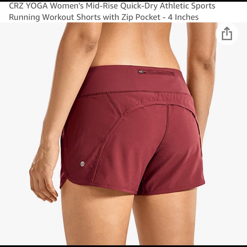 CRZ Yoga running shorts, burgundy